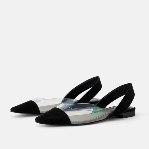 zara vinyl slingback heels